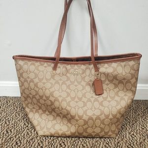 Coach leather large tote